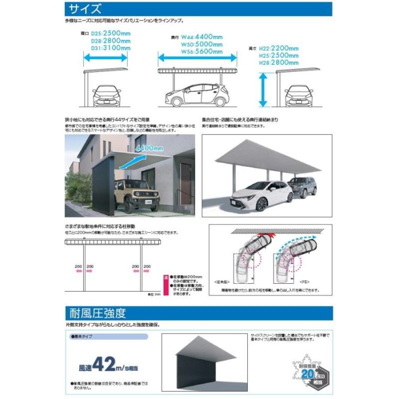 関東・東海地方限定販売】 カーポート H25 呼称：5028 基本タイプ F[2