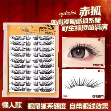 赤狐假睫毛 漫畫感假睫毛 減齡新手假睫毛 單簇捲翹分段式假睫毛 懶人免膠免卸假睫毛 隱形服帖舒適 根根分明 仿真立體睫毛