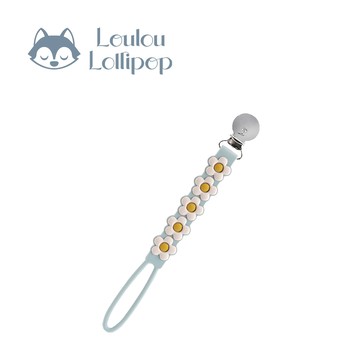 Loulou Lollipop - 固齒器奶嘴鍊夾-藍色小雛菊