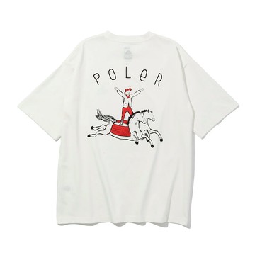日本限定 POLER HORSE RELAX FIT TEE 馬術印花寬版短袖 / 白色