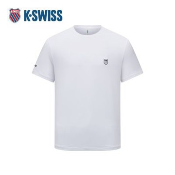 K-SWISS 運動短袖 MS JACQUARD T 圓領 上衣 男款 白色 1012065-101