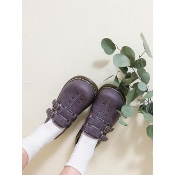 原宿森系復古小鱷魚古著軟妹萌百搭單鞋小皮鞋