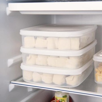 日本進口冷藏盒冰箱保鮮盒塑料收納盒不粘底餃子盒餛飩盒密封盒子