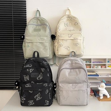 日系ins風蝴蝶雙肩包女大容量外出旅游輕便背包 初中女生學生書包