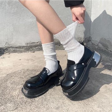 夜間教習室白色堆堆襪女春秋中筒薄款日系jk小腿襪ins潮長筒襪子