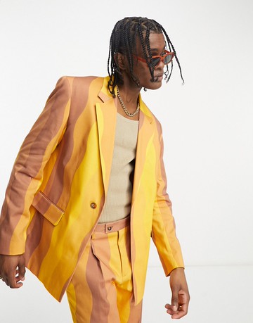 Viggo alvaro wavy suit jacket in brown