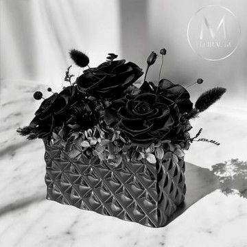 【Floral M】Dark Rose暮光之城黑玫瑰永生花禮贈香氛油(乾燥花/永生花/情人節花禮/生日禮物/開幕花禮)