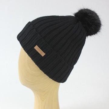 單秋冬季女士時尚保暖帽棉羊毛混紡針織毛線帽冬加絨滑雪帽女1入