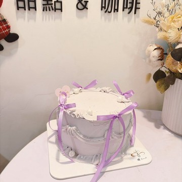 紫色夢幻蛋糕 緞帶蛋糕 客製化  生日 節日 紀念日 客製化蛋糕