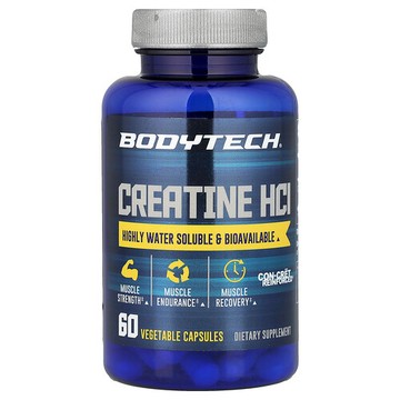 BodyTech, 鹽酸肌酸，750 毫克，60 粒素食膠囊