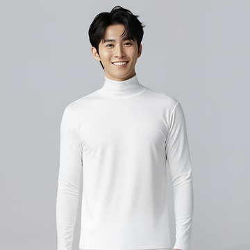 第5代溫灸刷毛立領發熱衣(純淨白 男S-3XL)