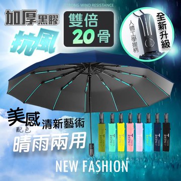 【QIDINA】質感抗風20骨摺疊傘自動傘-B TDN/ 雨傘 遮陽傘 折疊傘