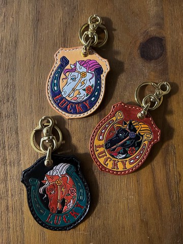 【鑰匙圈】馬年全手工植鞣革鑰匙圈/ 義大利植鞣革/ 鑰匙圈/ 馬年