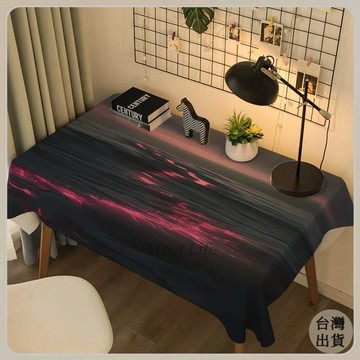 【Meet Life】免運🔥 桌布 氛圍感桌巾 餐桌布 ins風黑粉高級沙灘風景桌布高級感宿捨房間書桌化妝臺裝飾防塵布