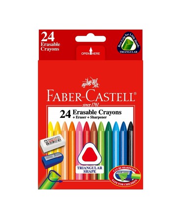 德國 Faber-Castell 輝柏 122624 三角擦擦蠟筆 (24色)【APP滿額下單10%點數(單一帳號最高5000點)】1/31止