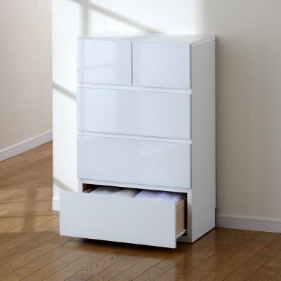 奥行30cm薄型ツヤツヤチェスト 幅50cm 4段 ホワイト 通販 Lineポイント最大get Lineショッピング