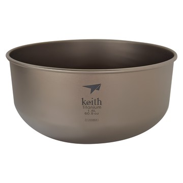 keith 鎧斯 Ti8701 鈦沙拉碗 1.8L  鈦色  1個