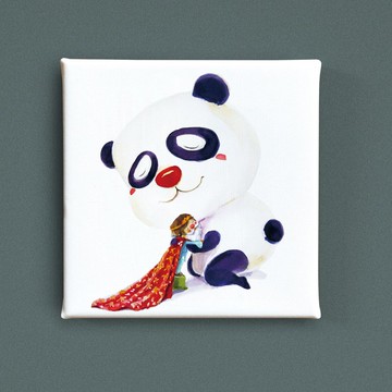 胖達熊 擁抱系列 無框畫 複製畫 壁貼 擺飾 熊