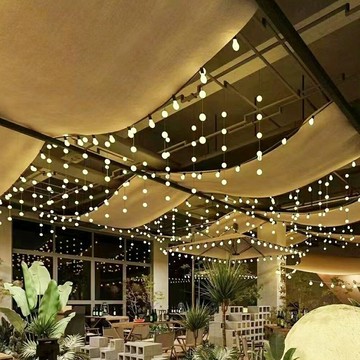 室內網紅露營風酒吧餐館咖啡廳燒烤氛圍 天花板頂簾 天幕吊頂裝飾布