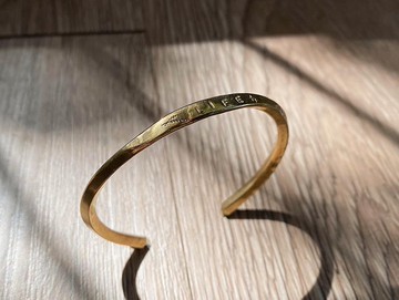 方線敲敲手環 黃銅