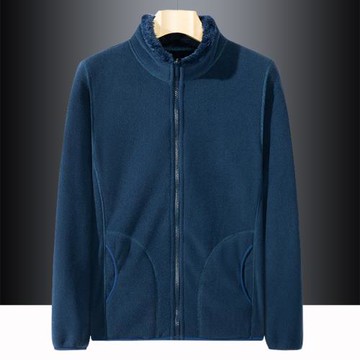 雙面穿搖粒絨外套男女秋冬裝加絨加厚立領衛衣開衫大碼保暖抓絨衣