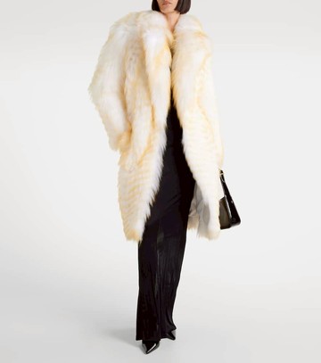 Jacques Wei Herringbone shearling wrap coat