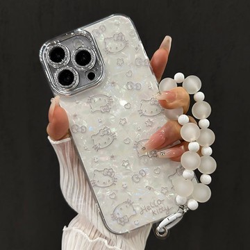 滿屏貓咪手鍊適用蘋果17promax手機殼iphone15可愛卡通16高顏值女