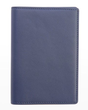 Personalized Leather RFID-Blocking Passport Wallet with Vaccine Card Pocket