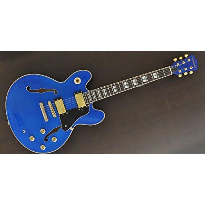 国内正規品 PLAYTECH プレイテック セミアコースティックギター SA500 Flame Transparent Blue