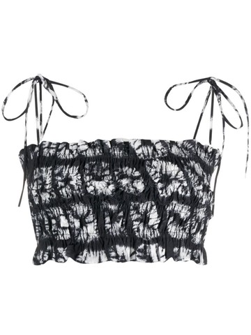 Ulla Johnson - tie-dye crop top - women - Cotton - 0 - Black