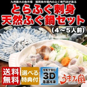 ふぐ 博多 とらふぐ刺身 天然ふぐ鍋セット 4-5人前 瞬冷 お歳暮 ギフト 送料無料 ふぐ刺し てっさ ふぐちり  河豚 プレゼント 贈り物 食