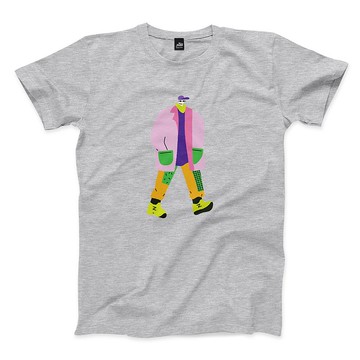 冬日的潮流男子 - 深麻灰 - 中性版T恤