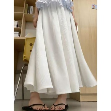 白色裙褲女夏天2024新款高腰小個子半身裙垂感棉麻仙女涼涼闊腿褲