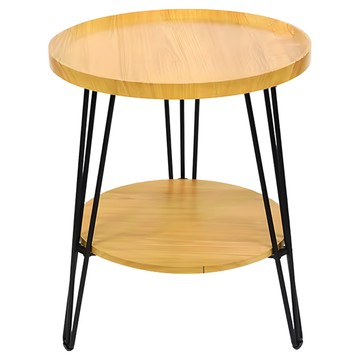 FAmILyLIFE 生活 木冶山居 Carmel鍛鑄雙層圓形茶几 WO-013 4.7kg  白橡木