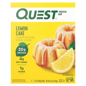 Quest Nutrition, 蛋白棒，檸檬蛋糕，4 根，每根 2.12 盎司（60 克）