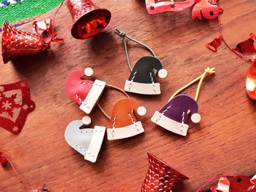 聖誕小帽 皮革材料包 好好縫 襟針 髮飾橡筋 DIY 聖誕禮物 尾牙