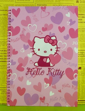 【震撼精品百貨】Hello Kitty 凱蒂貓~筆記本~粉愛心【共1款】