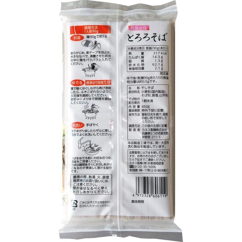 カネス製麺 揖保の滝 とろろそば 450g×4個