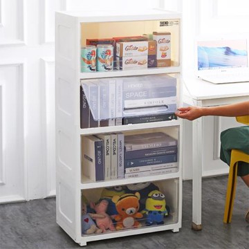 65cm寬透明收納箱翻蓋開門式零食衣服儲物箱大號浴室衛生間收納柜