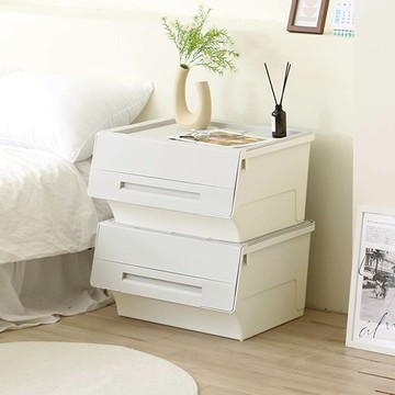 Living&Tree 鵜鶘收納箱  象牙色  2個  大(57 x 46 x 31 cm)