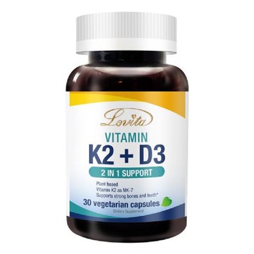 [LOVITA 愛維他] 維生素K2+D3素食膠囊 (30錠/罐) (全素)-1入組