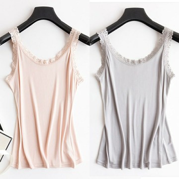 現貨+預購 頂級法式緞面背心絲質上衣名媛絲綢冰絲質襯衫-針織氣質蕾絲修身短版女上衣5色74lt8【獨家進口】【米蘭精品】