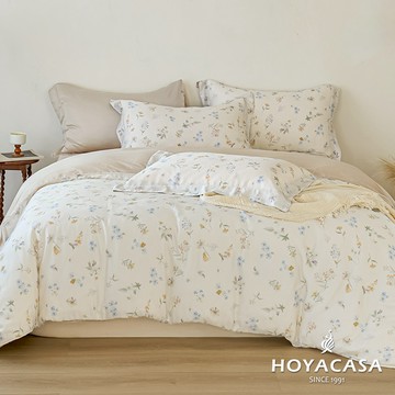HOYACASA 60支抗菌天絲兩用被床包組｜米娜花園｜(單人/雙人/加大/特大)