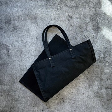 石蠟帆布平底托特包