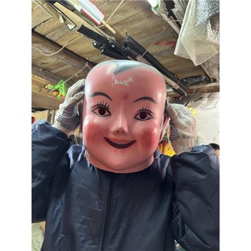 舞龍舞獅道具大頭佛面具頭套醒獅佛公佛婆男女娃娃頭套舞獅子兒童