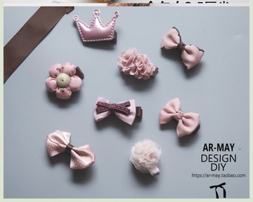 兒童發夾頭飾歐美女寶寶嬰兒全包布可愛風公主蝴蝶結頭飾套裝