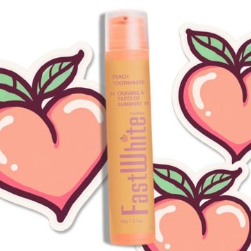 FastWhite齒速白 歐美超模推薦 專業清新防護潔齒 快樂牙膏 桃你開心 潔淨好口氣好心情