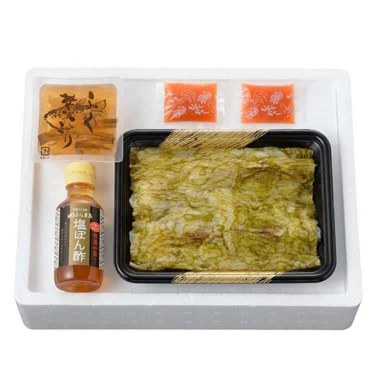 下関 焼き真ふく昆布〆（ふく煮こごり付） 真ふぐ切身昆布〆250g ふぐ煮こごり100g ※離島は配送不可