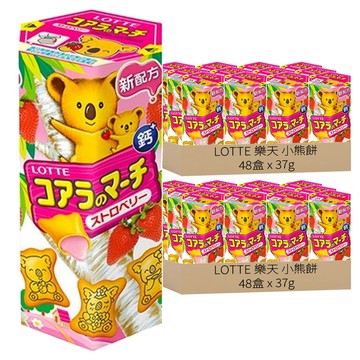 LOTTE 樂天 小熊餅 草莓風味 6盒  37g  96盒