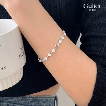Gulicc 愛心 鋯石 手鍊(輕奢 手鍊 手環 手繩 韓系 首飾 飾品 生日禮物 雙11 聖誕節)